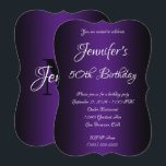 Invitación Elegante negro y morado real Ombre 50 cumpleaños<br><div class="desc">Invitar al divas a su celebración de 50 años. Sorprendente invitación de cumpleaños negra y púrpura real. Color de fondo de personalizable detrás del gráfico de degradado. Invitaciones para la fiesta de cumpleaños del personalizable. Invitaciones a la moda y a los glam. Personalizar los estilos modernos y elegantes de fuente...</div>