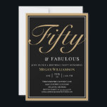 Invitación Elegante negro y oro 50 y fabuloso cumpleaños<br><div class="desc">Elegante Negro y Oro 50 y Fabulosa Invitación de Cumpleaños Sus invitados sabrán que será un fiesta especial sólo mirando esta invitación!</div>