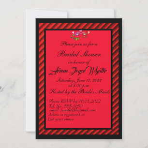 Invitación Elegante negro y rojo