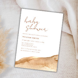Invitación Elegante Neutral Terracota Resumen Baby Shower