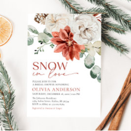 Invitación Elegante nieve en amor ducha de novia roja de invi