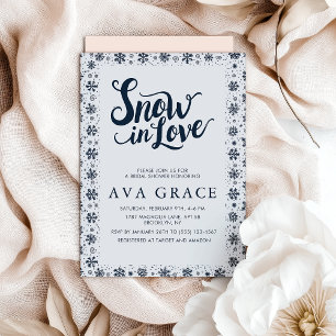 Invitación Elegante nieve en amor Ducha de Novias de Invierno