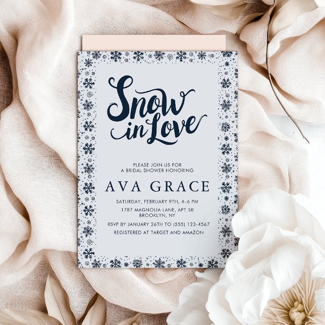 Invitación Elegante nieve en amor Ducha de Novias de Invierno (Subido por el creador)