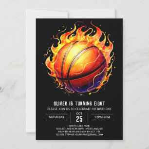 Invitación Elegante niño Básquetbol Cumpleaños