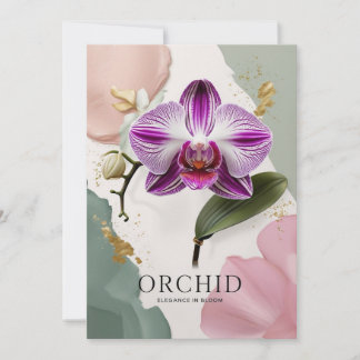 Invitación Elegante noche botánica orquídea