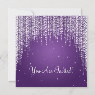 Invitación Elegante Noche de Ducha Bridal Deslumbrante Morado