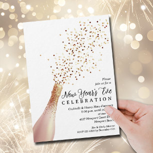 Invitación Elegante Nochevieja de Champán