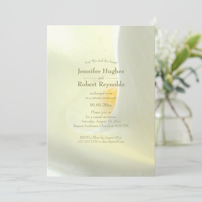 Invitación Elegante Nos Amarramos Al Elopement Floral Knot (Anverso de pie)
