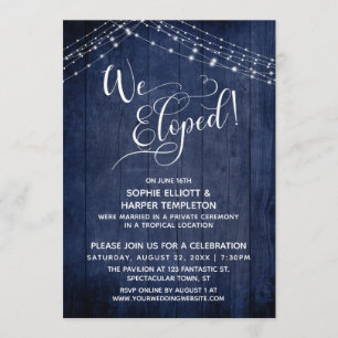 Invitación Elegante Nos Fugamos Tipografía e Iluminación, Mad