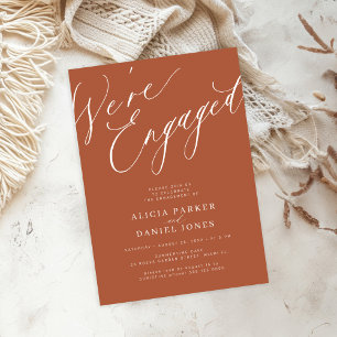 Invitación Elegante Nos hemos comprometido fiesta de compromi