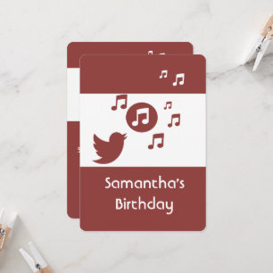 Invitación Elegante nota musical de Songbird Fiesta de cumple