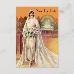 Invitación Elegante Novia de los Años 30, Ahorro de Fecha de 