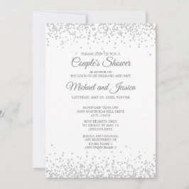 Invitación Elegante novia de Purpurina de Plata Blanca