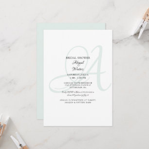 Invitación Elegante novia de vidrio marino ducha de novia ini
