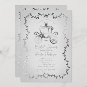 Invitación Elegante novia del libro de cuentos plateado