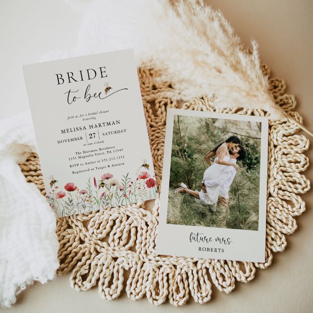 Invitación Elegante Novia Floral A Ducha De Novias Fotográfic (Subido por el creador)