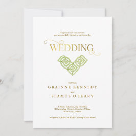 Invitación Elegante nudo celta irlandés en un solo Boda