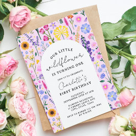 Invitación Elegante Nuestro Pequeño Chica De Flores Silvestre