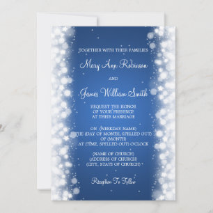 Invitación Elegante nuez azul espárrago mágico