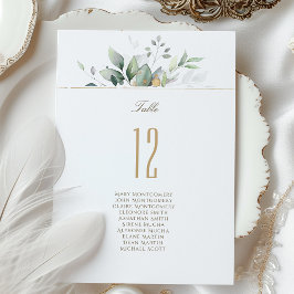 Invitación Elegante número de tabla botánica de nombres de in