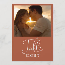 Invitación Elegante número de tabla de fotos de terracota