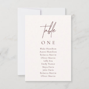Invitación Elegante Número de tabla de la tabla de la tabla d