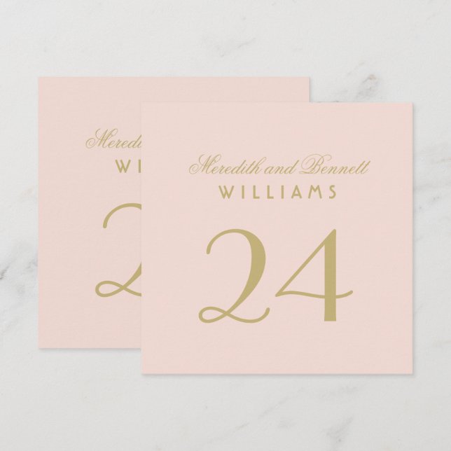 Invitación Elegante número de tabla de Monograma de Boda de o (Anverso / Reverso)