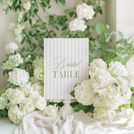 Invitación Elegante número de tabla de novia verde y azul sab