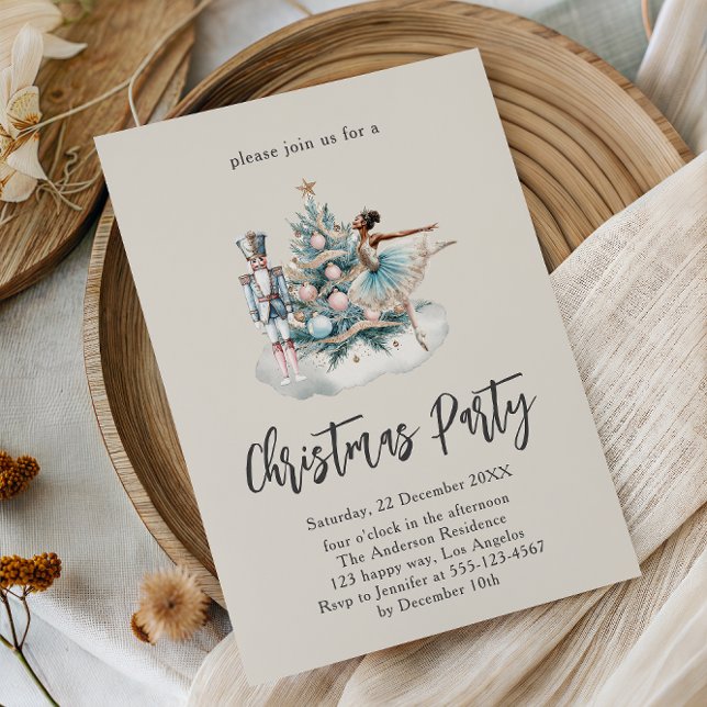 Invitación Elegante Nutcracker Christmas Tree Fiesta (Subido por el creador)