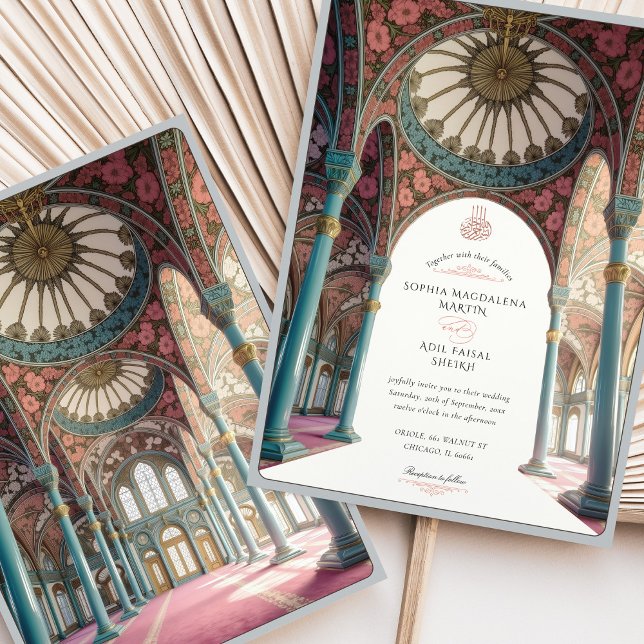 Invitación Elegante obra de arte Boda islámica con techo de f (Subido por el creador)