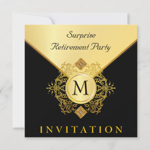 Invitación Elegante ocasión especial del Monograma Negro de O