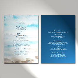 Invitación Elegante océano rocoso en una boda playera