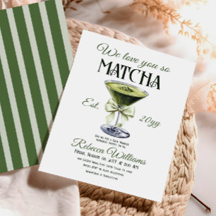 Invitación Elegante Olive Bow Te Ama Así Que Matcha Baby Show
