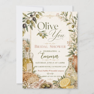 Invitación Elegante Olivo para Despedida de Soltera