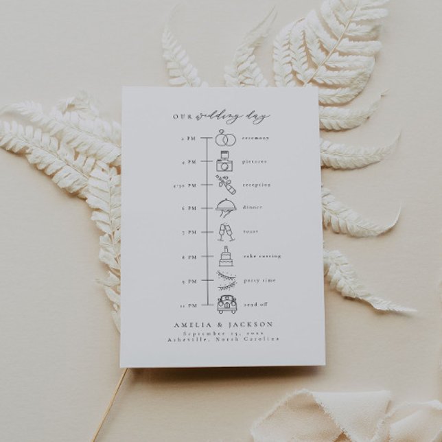 Invitación Elegante Orden De Eventos Iconos De Línea De Tiemp (Subido por el creador)
