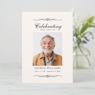 Invitación Elegante Ornamento Celebración de la Vida Foto Fun