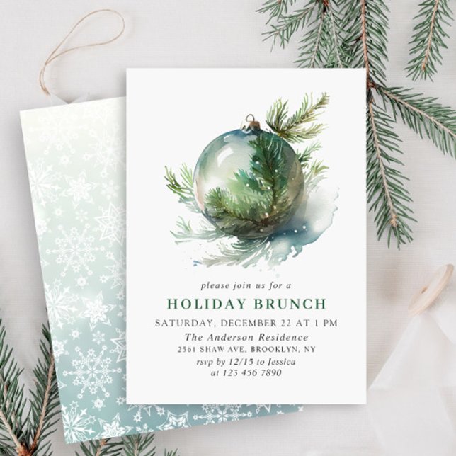 Invitación Elegante Ornamento de Navidad BRUNCH (Subido por el creador)
