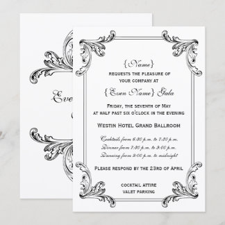 Invitación Elegante ornamento vintage formal