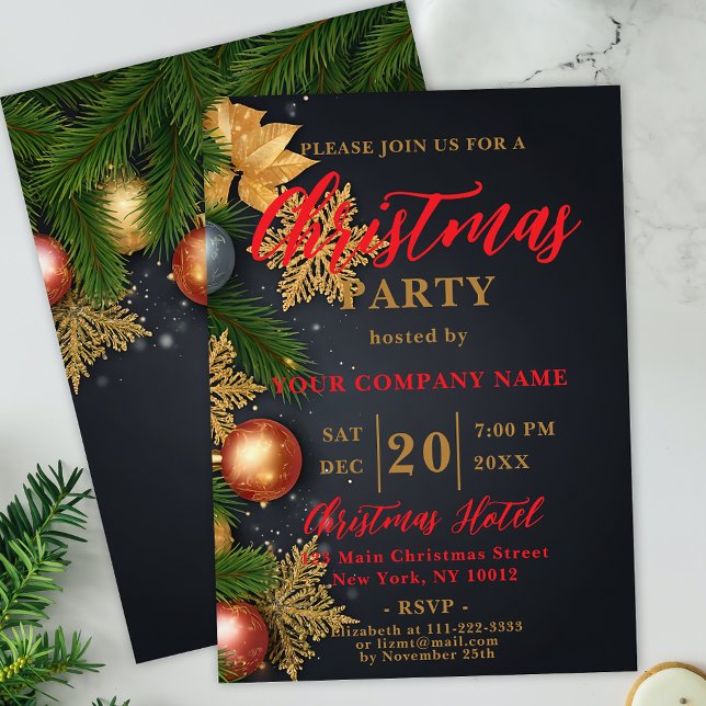 Invitación Elegante Ornaments Fiesta de Navidades corporativo (Subido por el creador)