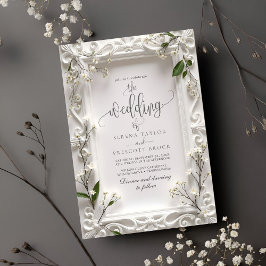 Invitación Elegante Ornate floral Boda de hojas verdes