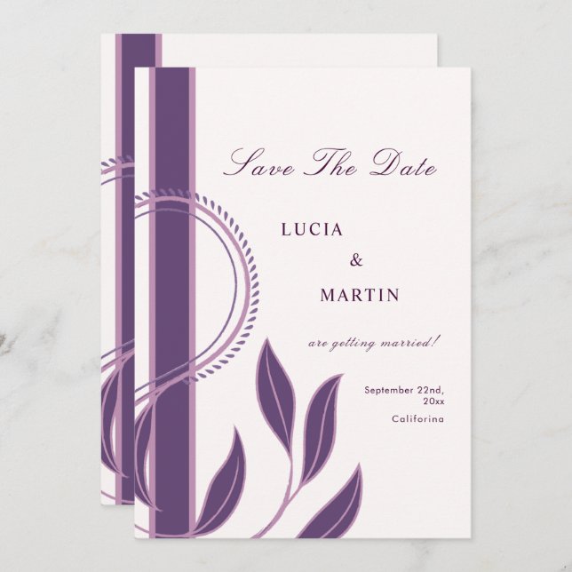 Invitación Elegante Ornate Paisley Fated Floral Ahorra La Fec (Anverso / Reverso)