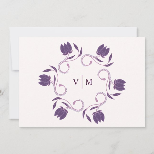 Invitación Elegante Ornate Paisley Fated Floral Ahorra La Fec (Anverso)
