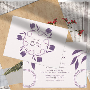 Invitación Elegante Ornate Paisley Fated Floral Bridal Shower