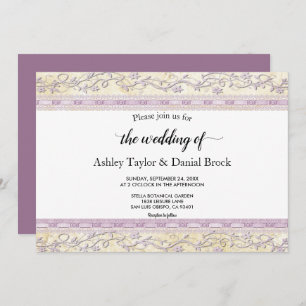Invitación Elegante Ornate Simple Script Purple Classy Boda
