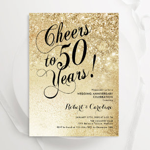 Invitación Elegante Oro 50 Aniversario
