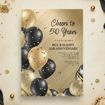 Elegante Oro 50 Aniversario de Boda
