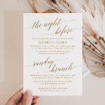 Invitación Elegante Oro 5 x 7" Ensayo Cena y Brunch Dominical<br><div class="desc">Este elegante ensayo de 5 x 7" para la cena y la invitación al brunch del domingo es perfecto para una sencilla boda de destino. El diseño neutro cuenta con una tarjeta minimalista decorada con una romántica tipografía de Relieve metalizado de imitación de oro. Nota: Este diseño no tiene Relieve...</div>