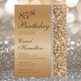 Invitación Elegante Oro 85 cumpleaños