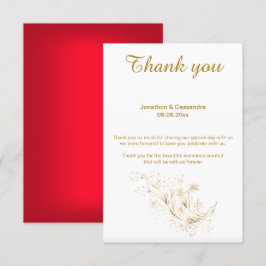INVITACIÓN ELEGANTE ORO ROJO SIMPLE INVERSO GRACIAS