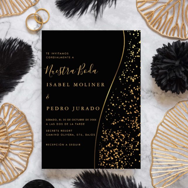 Invitación Elegante Oro Romántico Nuestra Boda Boda Español (Subido por el creador)
